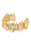 Shop_Isharya_Multi Color Crystals, Stones Nishas Candy Crush Cuff Bracelet _Online_at_Aza_Fashions