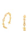 Isharya Gold Plated Crystals, Stones White Gem Drop Hoops Online at Aza Fashions Isharya_Gold Plated Crystals, Stones White Gem Drop Hoops _Online_at_Aza_Fashions