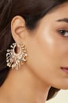 Buy_Isharya_Gold Plated Crystals, Stones Rumis Last Poem Earrings _Online_at_Aza_Fashions