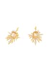 Isharya_Gold Plated Crystals, Stones Shikhas Disco Drop Studs _Online_at_Aza_Fashions