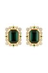 Shop_Isharya_Green Crystals, Stones Emerald Twilight Stud Earrings _at_Aza_Fashions
