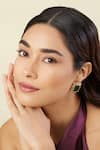 Shop_Isharya_Green Crystals, Stones Emerald Twilight Stud Earrings _Online_at_Aza_Fashions