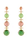 Shop_Isharya_Multi Color Stones, Crystals Orionis Long Earrings _at_Aza_Fashions