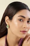 Buy_Isharya_Green Crystals, Stones Boraelis Candy Studs _at_Aza_Fashions