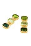 Isharya_Green Crystals, Stones Rialias Sparkle Statement Earrings _Online_at_Aza_Fashions