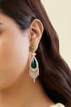 Shop_Isharya_Green Crystals, Stones Meekashis Magic Drop Danglers _Online_at_Aza_Fashions