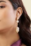 Buy_Isharya_Gold Plated Crystals, Stones Solistice Statement Danglers _at_Aza_Fashions