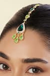Shop_Isharya_Green Evandra Embellished Maangtikka _Online_at_Aza_Fashions