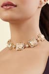 Shop_Isharya_Gold Plated Orbitra Choker Necklace _Online_at_Aza_Fashions