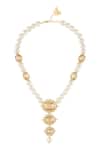 Shop_Isharya_White Scorpius Pearl Necklace _at_Aza_Fashions