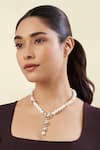 Buy_Isharya_White Scorpius Pearl Necklace _at_Aza_Fashions