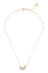Shop_Isharya_Gold Plated Lune Pendant Necklace _at_Aza_Fashions
