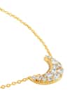 Isharya_Gold Plated Lune Pendant Necklace _Online_at_Aza_Fashions