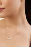 Shop_Isharya_Gold Plated Lune Pendant Necklace _Online_at_Aza_Fashions