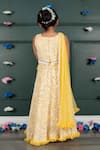 Shop_Shruti Jalan_Yellow Georgette, Shantoon, Net Mirrors, Embroidery, Tassels, Work Lehenga Set _at_Aza_Fashions