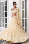 House Of Armuse Yellow Tissue, Organza Embroidery, Beads, Chains, Metallic Ivory Lehenga Set Online at Aza Fashions House Of Armuse_Yellow Tissue, Organza Embroidery, Beads, Chains, Metallic Ivory Lehenga Set _Online_at_Aza_Fashions