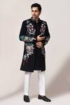 Buy_Arihant Rai Sinha_Navy Embroidery Floral Sherwani Set _at_Aza_Fashions