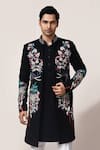 Buy_Arihant Rai Sinha_Navy Embroidery Floral Sherwani Set 