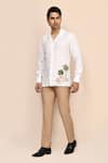 Buy_Aryavir Malhotra_White Linen Embroidery Hand Work Shirt _at_Aza_Fashions