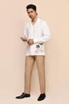Shop_Aryavir Malhotra_White Linen Embroidery Hand Work Shirt _Online_at_Aza_Fashions