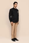 Shop_Aryavir Malhotra_Black Cotton Embroidery Giza Shirt _Online_at_Aza_Fashions