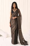 Buy_Five Point Five_Black Tissue, Silk Sequins, Zari Tara Matka Saree With Running Blouse _at_Aza_Fashions