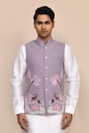 Buy_Arihant Rai Sinha_Lavender Embroidery Mauve Nehru Jacket _at_Aza_Fashions