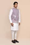 Buy_Arihant Rai Sinha_Lavender Embroidery Mauve Nehru Jacket _Online_at_Aza_Fashions
