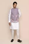 Shop_Arihant Rai Sinha_Lavender Embroidery Mauve Nehru Jacket _Online_at_Aza_Fashions