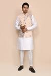 Shop_Arihant Rai Sinha_Peach Embroidery Nehru Jacket _Online_at_Aza_Fashions