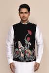 Buy_Arihant Rai Sinha_Black Embroidery Nehru Jacket _at_Aza_Fashions