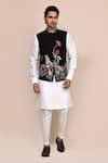 Shop_Arihant Rai Sinha_Black Embroidery Nehru Jacket _Online_at_Aza_Fashions