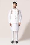 Arihant Rai Sinha_Off White Embroidery Hand Nehru Jacket _Online_at_Aza_Fashions