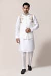 Arihant Rai Sinha_Off White Embroidery Hand Nehru Jacket _at_Aza_Fashions