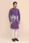 Buy_Arihant Rai Sinha_Purple Rayon Embroidery Hand Bundi Kurta Set 
