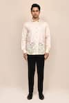 Buy_Aryavir Malhotra_Beige Cotton Embroidery Light Hand Work Shirt _Online_at_Aza_Fashions
