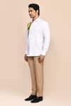Aryavir Malhotra_White Cotton Embroidery Giza Shirt _at_Aza_Fashions