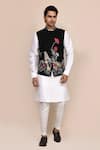 Buy_Arihant Rai Sinha_Black Embroidery Bundi Kurta Set _at_Aza_Fashions