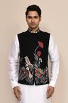 Arihant Rai Sinha_Black Embroidery Bundi Kurta Set _at_Aza_Fashions