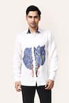 Buy Aryavir Malhotra White Embroidery Linen Satin Tree Hand Work Shirt at Aza Fashions Buy_Aryavir Malhotra_White Embroidery Linen Satin Tree Hand Work Shirt _at_Aza_Fashions