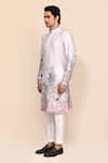 Arihant Rai Sinha_Multi Color Satin, Shantoon Floral Print Silk Kurta Set _at_Aza_Fashions
