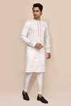 Arihant Rai Sinha_Off White Cotton Embroidery Cream Full Hand Work Kurta And Pant Set _at_Aza_Fashions