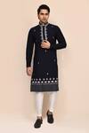 Buy_Arihant Rai Sinha_Navy Embroidery Blue Hand Work Kurta Set _at_Aza_Fashions