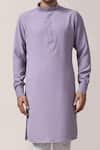 Shop_Arihant Rai Sinha_Purple Plain Kurta And White Pant Set _Online_at_Aza_Fashions
