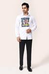 Aryavir Malhotra_White Cotton Applique Hand Work Shirt _at_Aza_Fashions