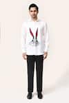 Aryavir Malhotra_White Applique Hand Work Shirt _Online_at_Aza_Fashions