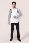 Buy_Aryavir Malhotra_White Cotton Striped Giza Mens Shirt _at_Aza_Fashions