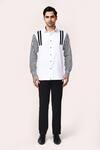 Aryavir Malhotra_White Cotton Striped Giza Mens Shirt _Online_at_Aza_Fashions