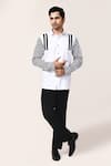 Aryavir Malhotra_White Cotton Striped Giza Mens Shirt _at_Aza_Fashions