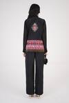 Betrue_Black Embroidery, Mirrors, Beads Collared, Essential Silk Shirt With Waistcoat _Online_at_Aza_Fashions